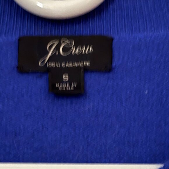 J Crew Cashmere Slim Fit Women's Sz S Crewneck Blue Sweater - Picture 5 of 9